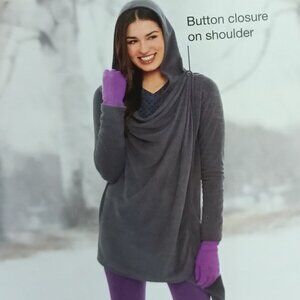 CLIMATERIGHT by Cuddl Duds Stretch Fleece Hooded Wrap. Size S/M